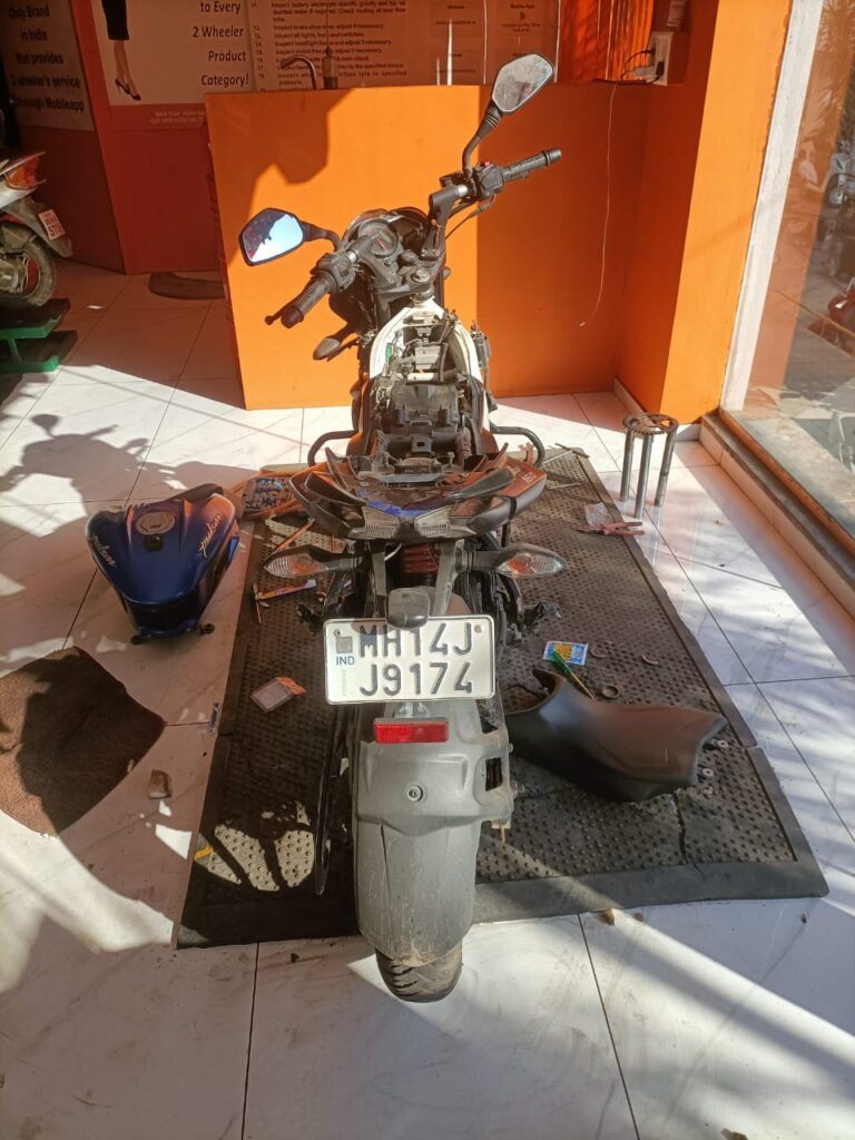 Bike Shown after opened for repairs from back side